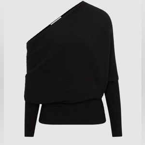 REISS | Lorna Asymmetric Drape Knitted Top 🖤